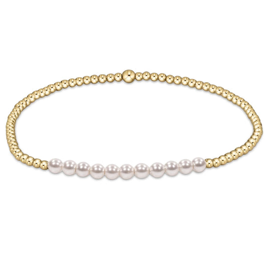 gold bliss pearl 3mm bracelet - e.newton