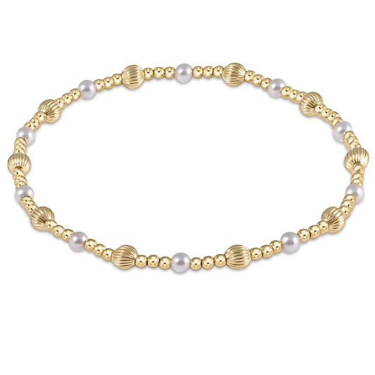 dignity sincerity gold 4mm bracelet - pearl - e.newton