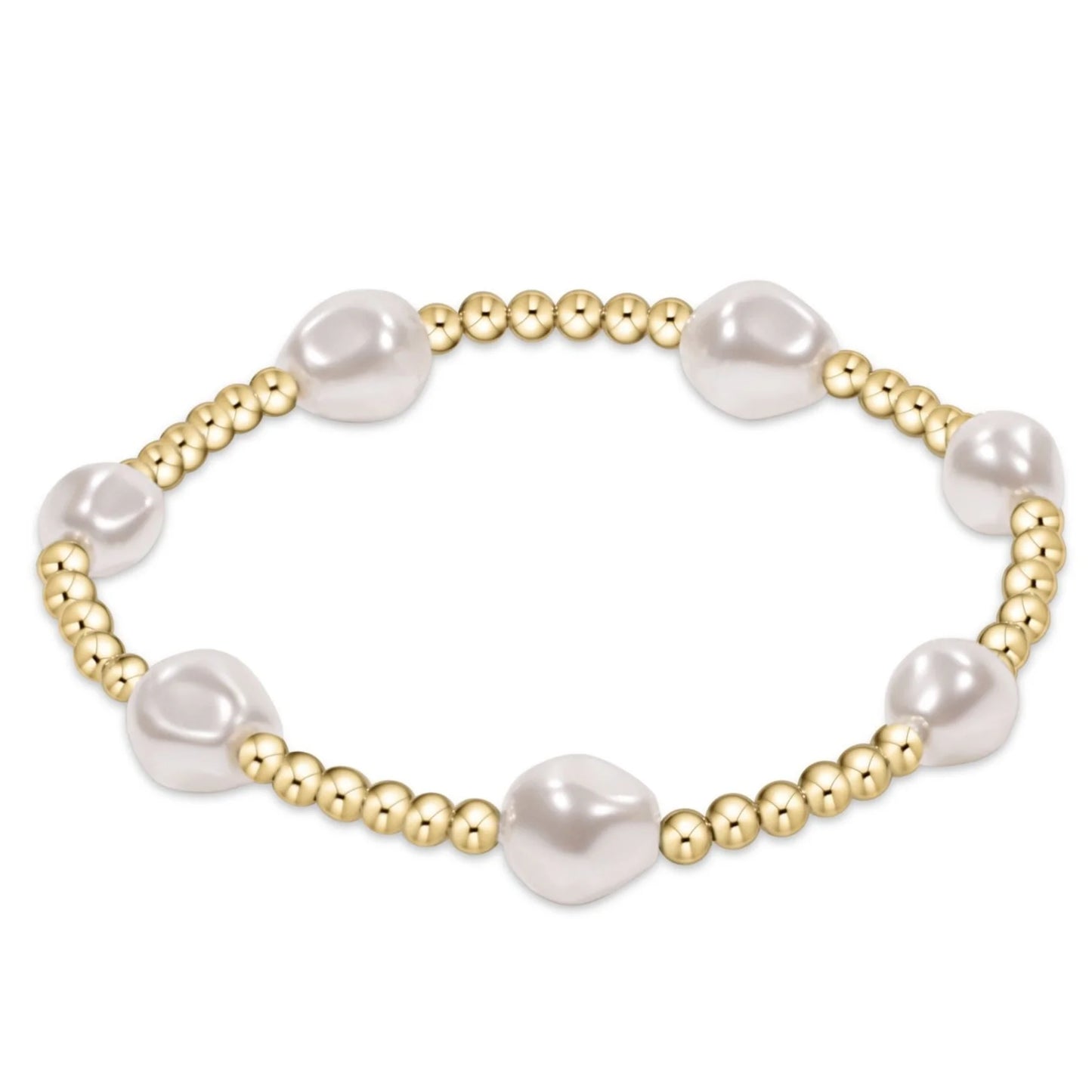 admire pearl 3mm gold bracelet - e.newton