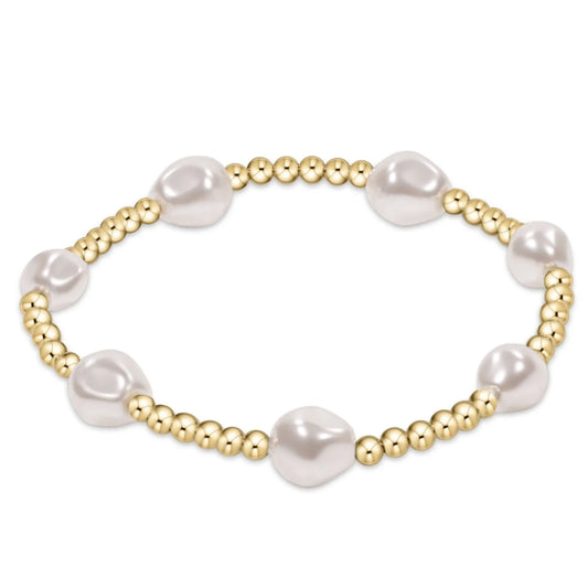 admire pearl 3mm gold bracelet - e.newton