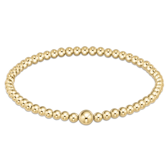 classic gold 4mm bead bangle - e.newton