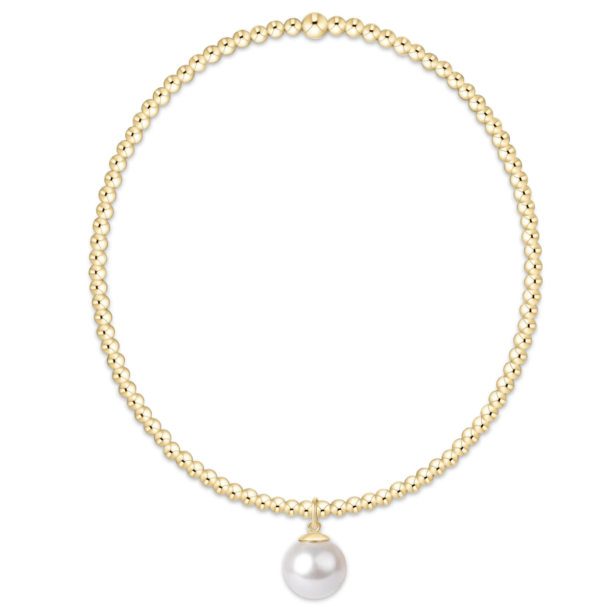 classic gold 2mm bracelet - classic pearl 8mm charm - e.newton