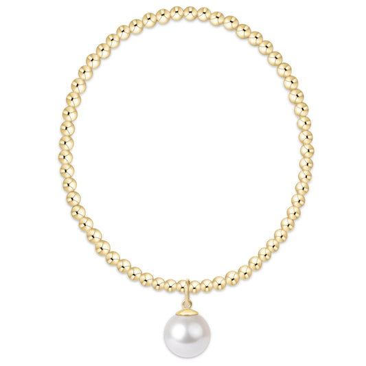 classic gold 3mm bracelet - classic pearl 10mm charm - e.newton