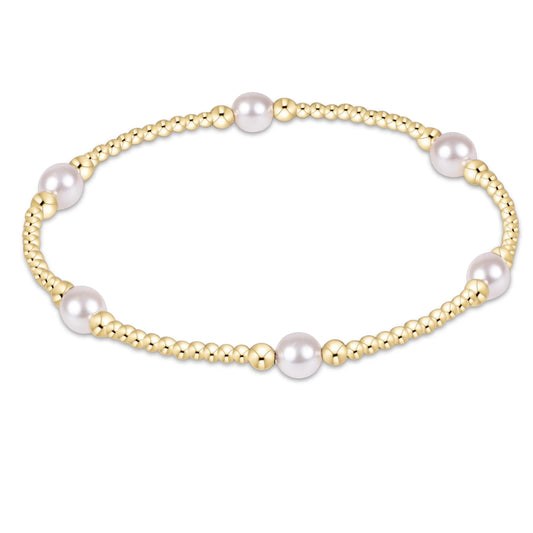 purpose pearl 5mm gold bracelet - e.newton