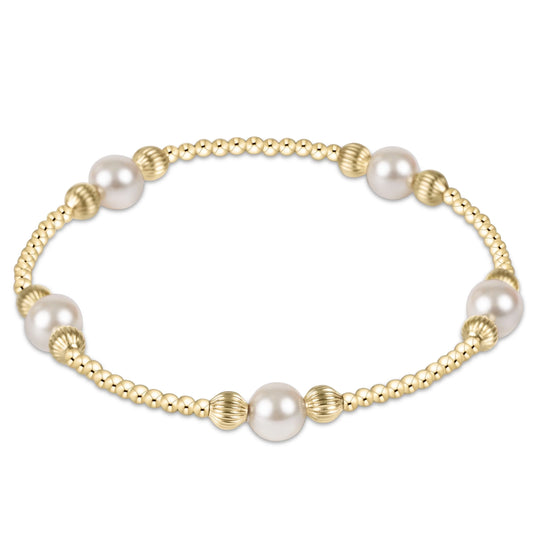 purpose pearl 6mm dignity gold bracelet - e.newton