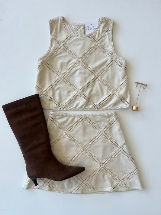 Faux Suede Diamond Crochet Set