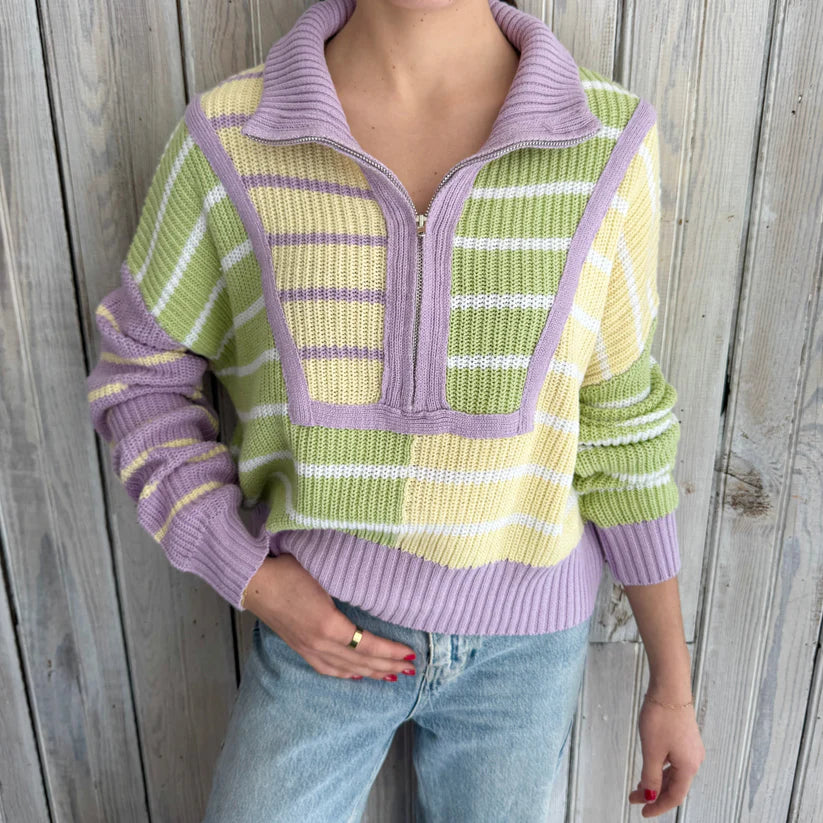 Pastel Striped MG 1/4 Zip