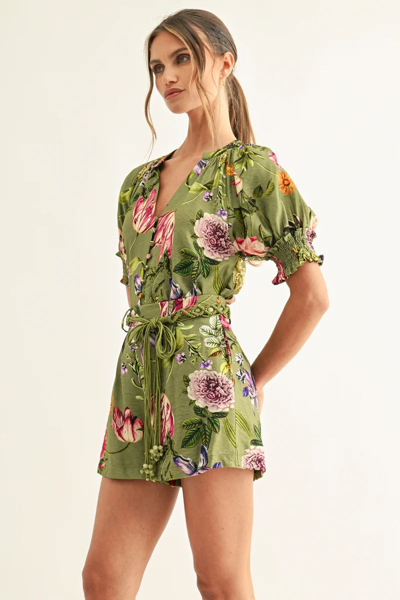 Wanda Pleated Shorts With Beaded Rope Tie