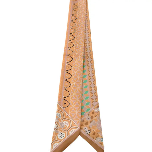 Scarf Necklace- Burnt Orange Geo