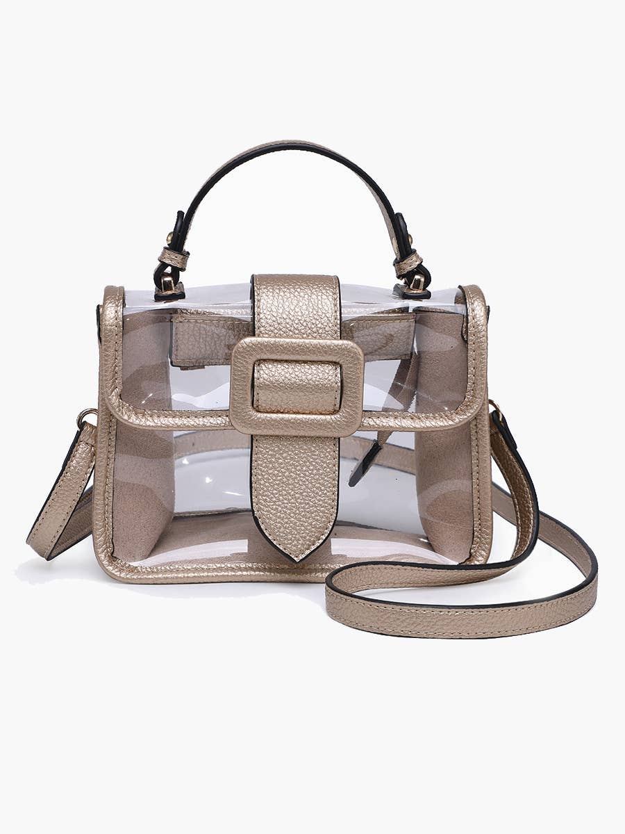 Toni Clear Crossbody Bag: Gold