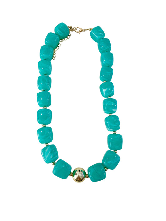 Jennifer Chunky Turquoise Beaded Necklace