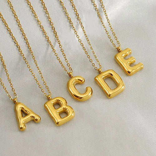 Balloon Style Initial Necklac: B