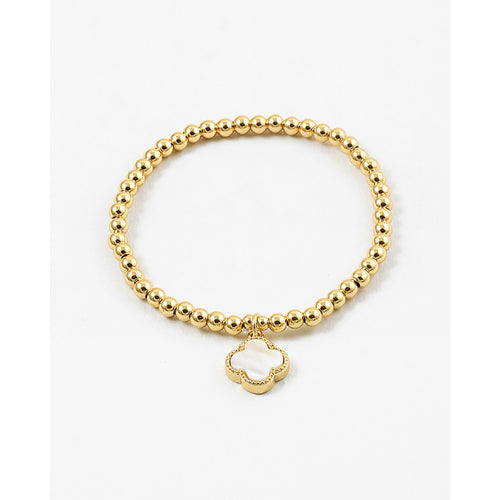 Gold Mother of Pearl Clover Bracelet