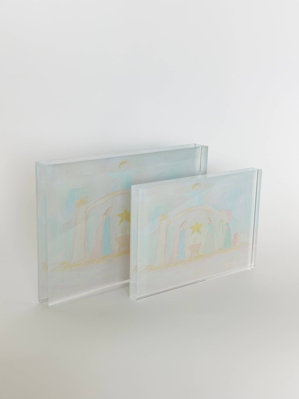Acrylic Nativity Scene Block - ornament, mini, large: Ornament