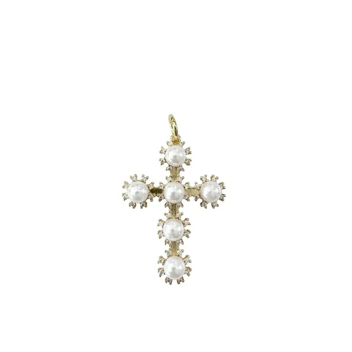 Scarf Necklace- Blue Panther Cross