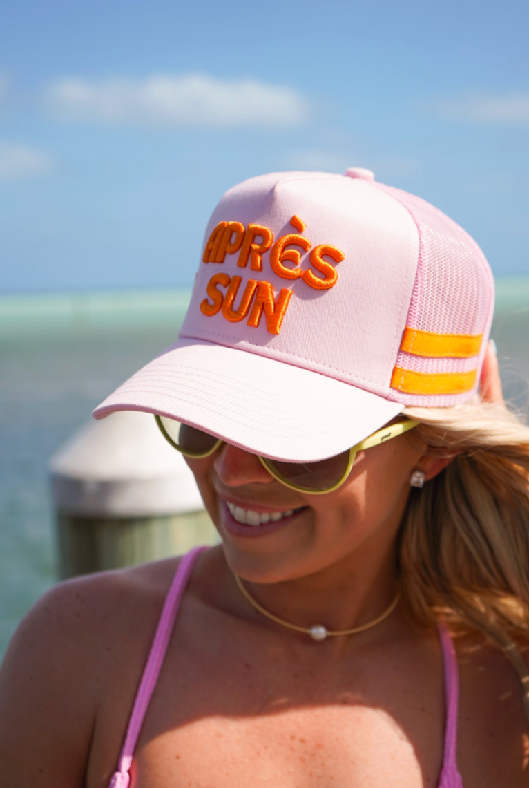 Apres Sun - Pink Canvas Trucker Hat