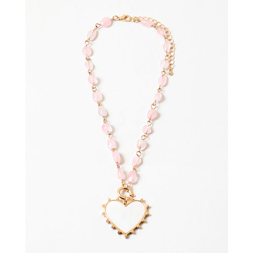 Rose Quartz with Heart Necklace