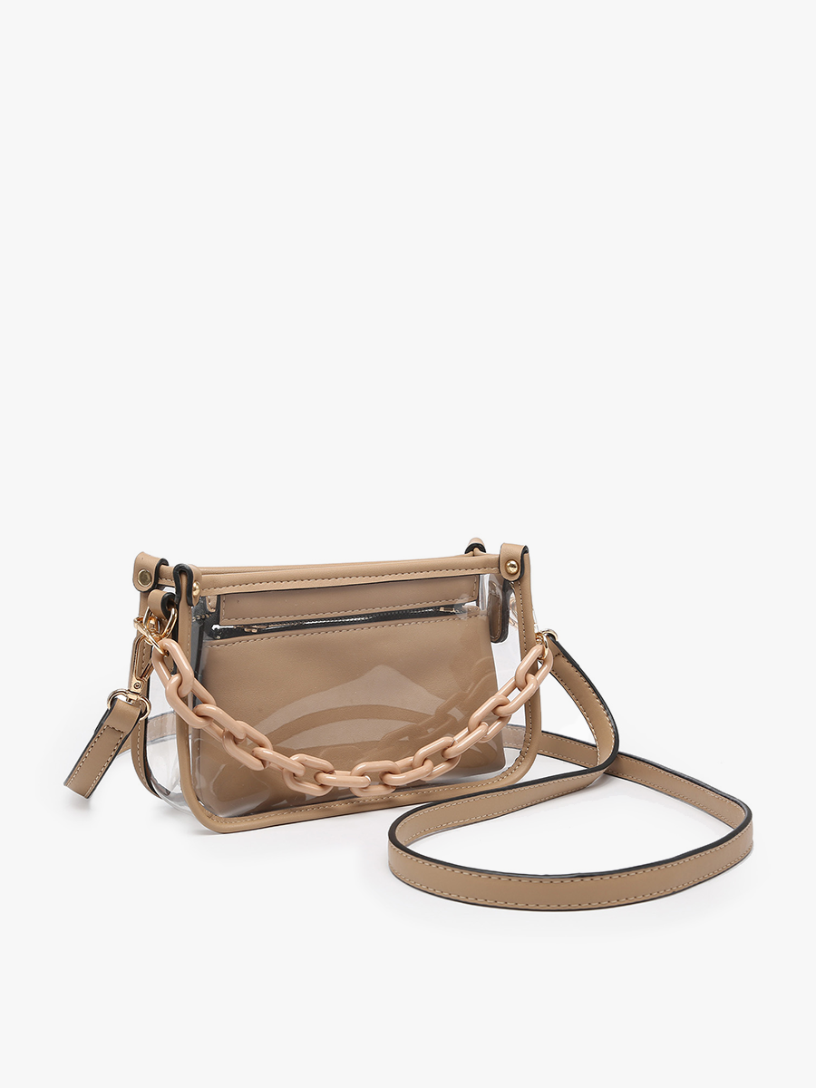 Jessica Stadium Crossbody Bag – Taupe