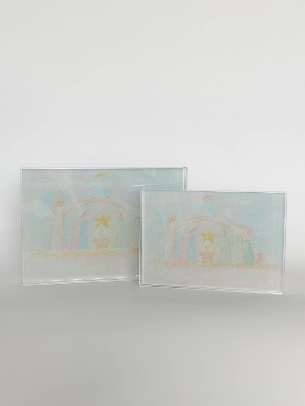 Acrylic Nativity Scene Block - ornament, mini, large: Ornament