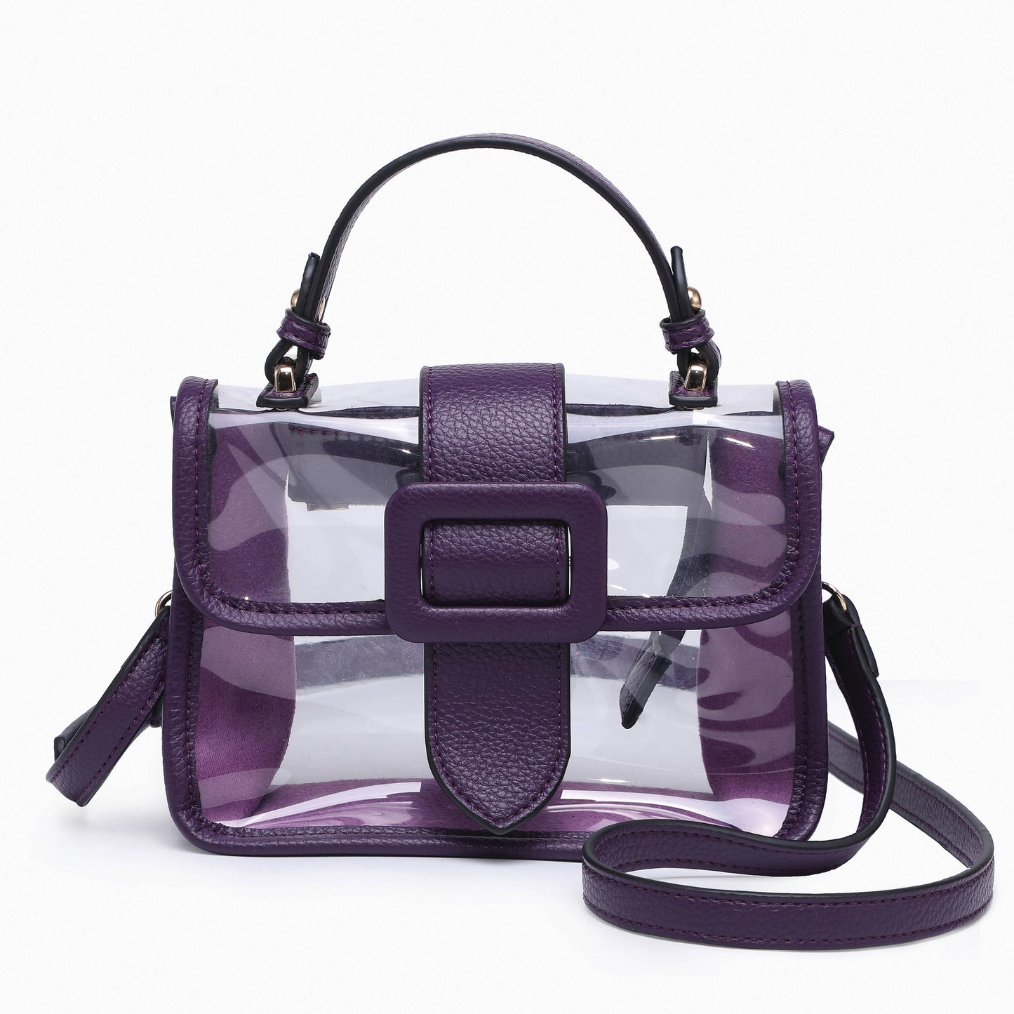 Toni Clear Crossbody Bag: Purple