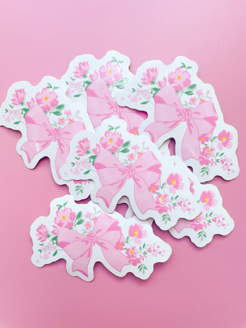 Coquette Floral Bow Sticker