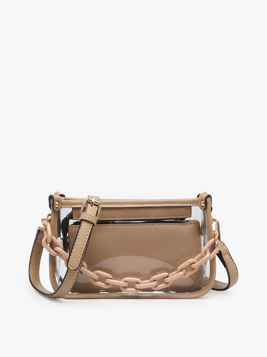Jessica Stadium Crossbody Bag – Taupe