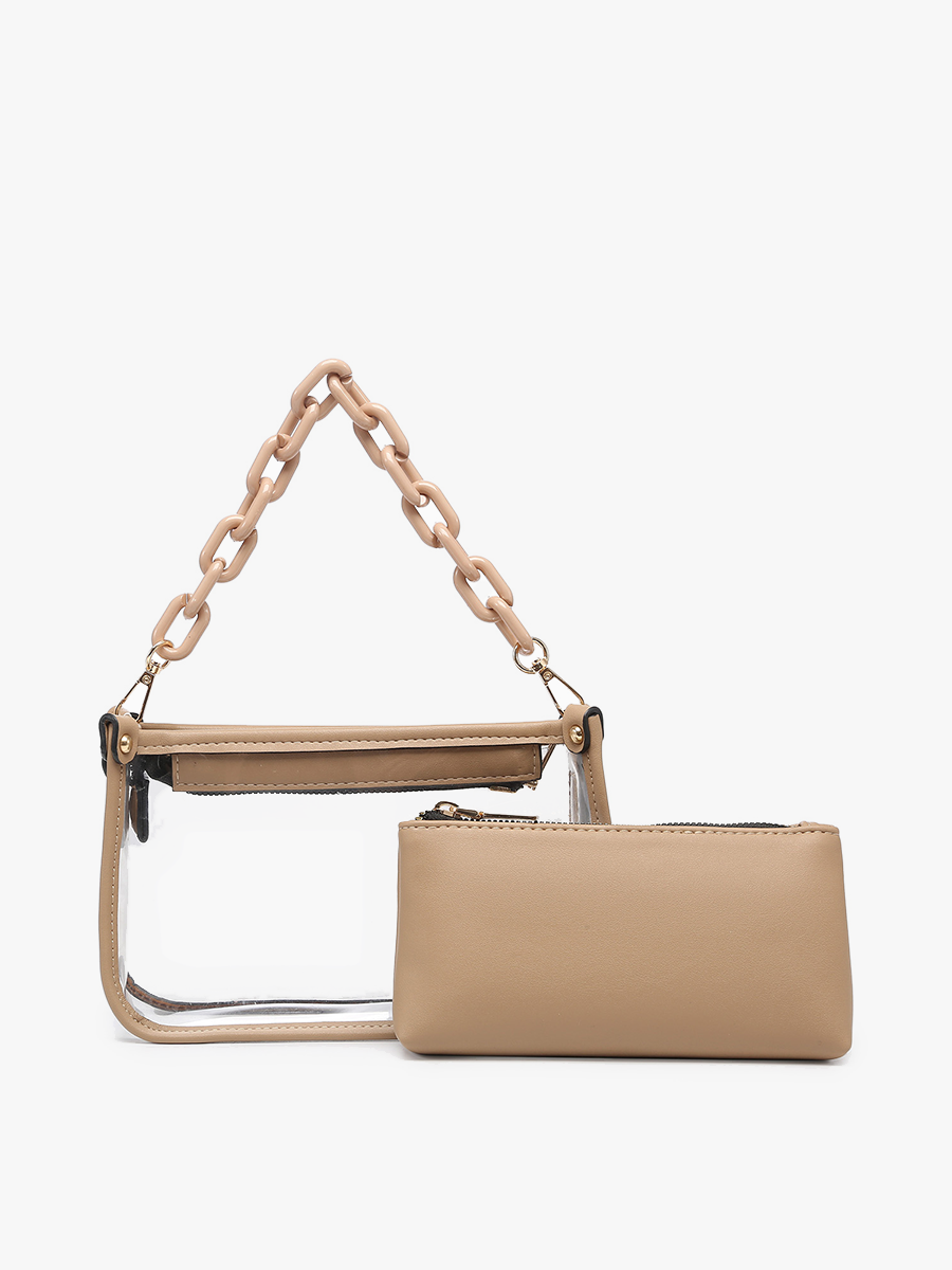 Jessica Stadium Crossbody Bag – Taupe