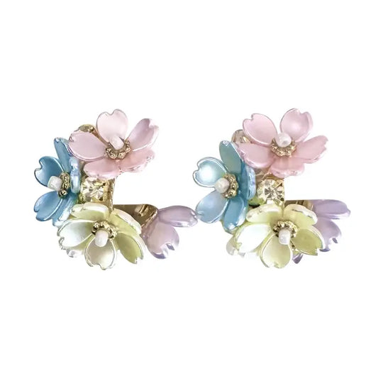 Princess Flower Hoop Earring- Pastel