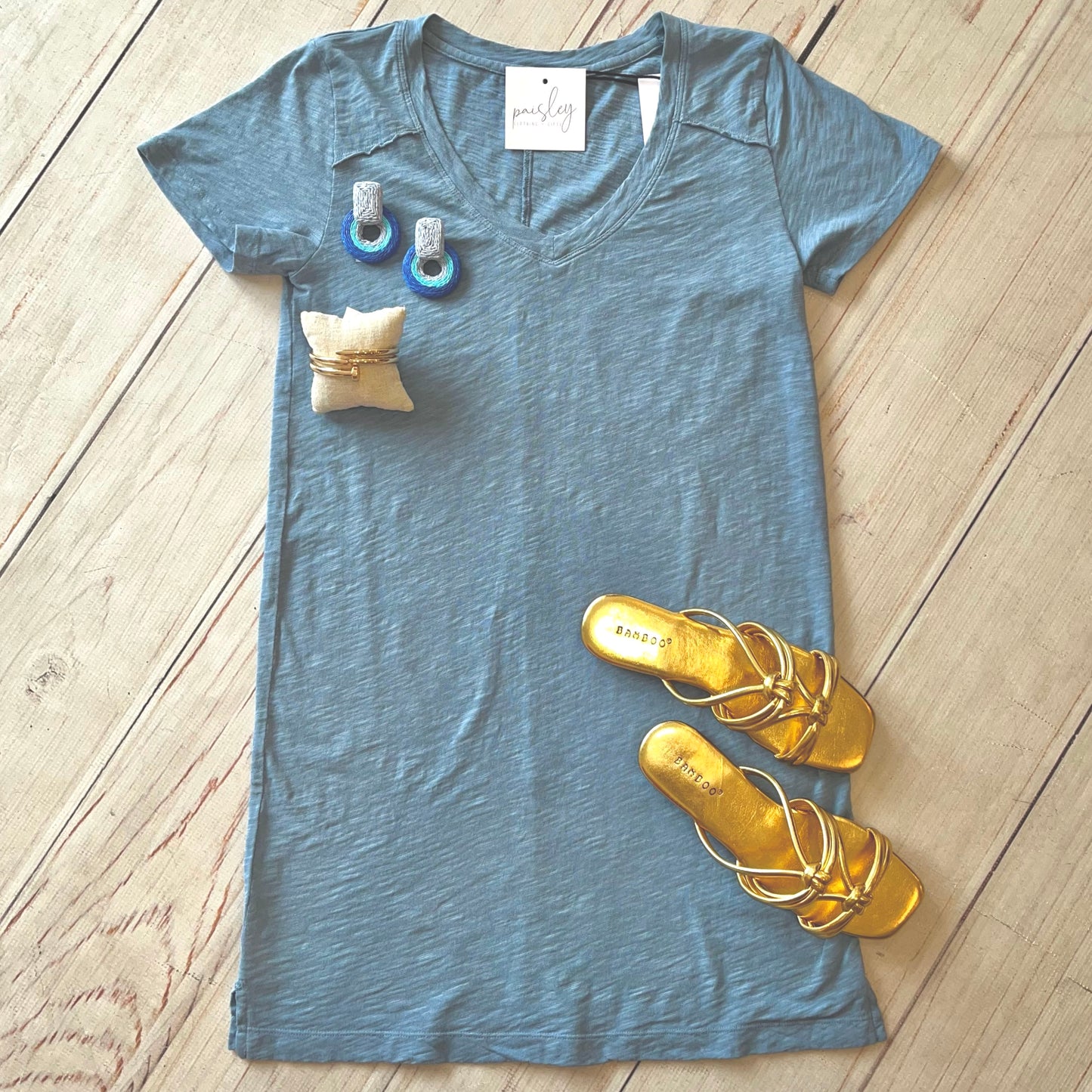 River V Neck T-Shirt Dress