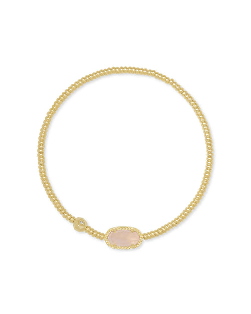 Grayson Gold Stretch Bracelet in Rose Quartz