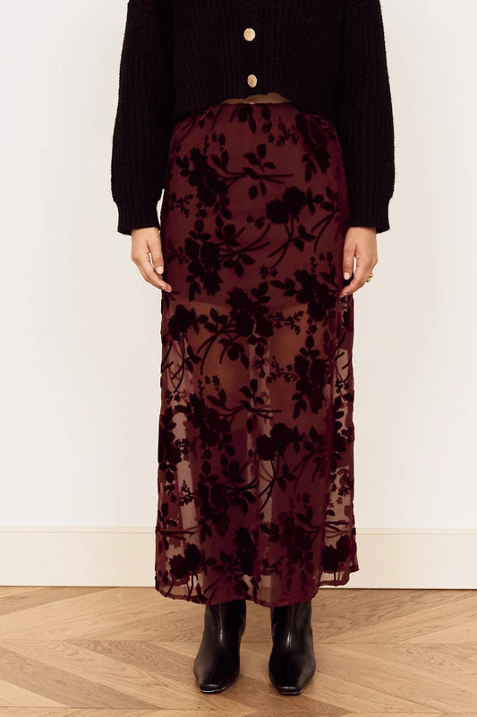 Anouk Velvet Midi Skirt