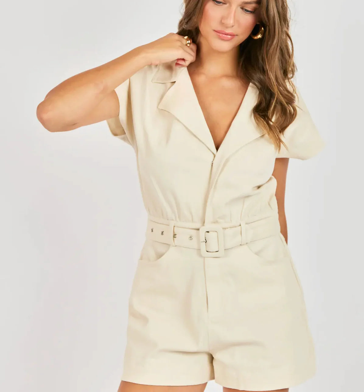 Clear Eyes Belted Romper