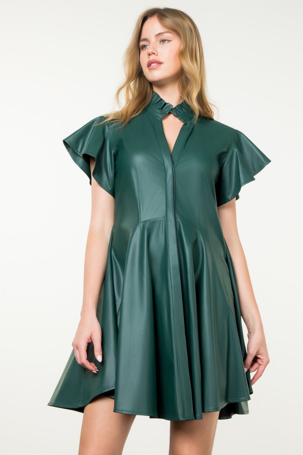 Pine Faux Leather Dress