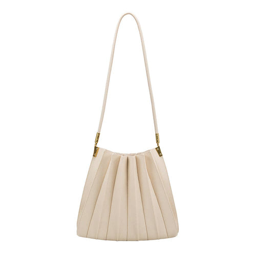 Carrie Ivory Pleated Vegan Shoulder