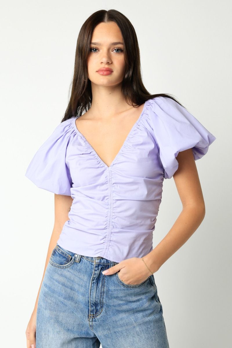Ruched Lilac Top