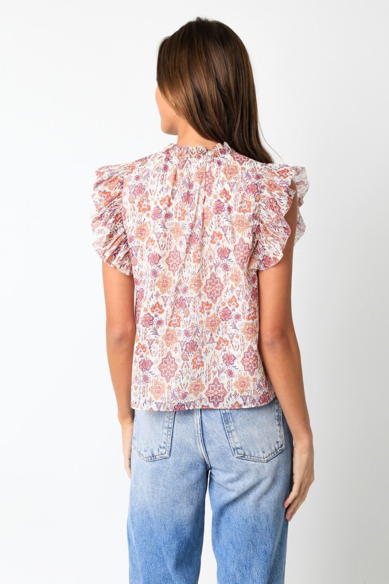 Tie Neck Print Top