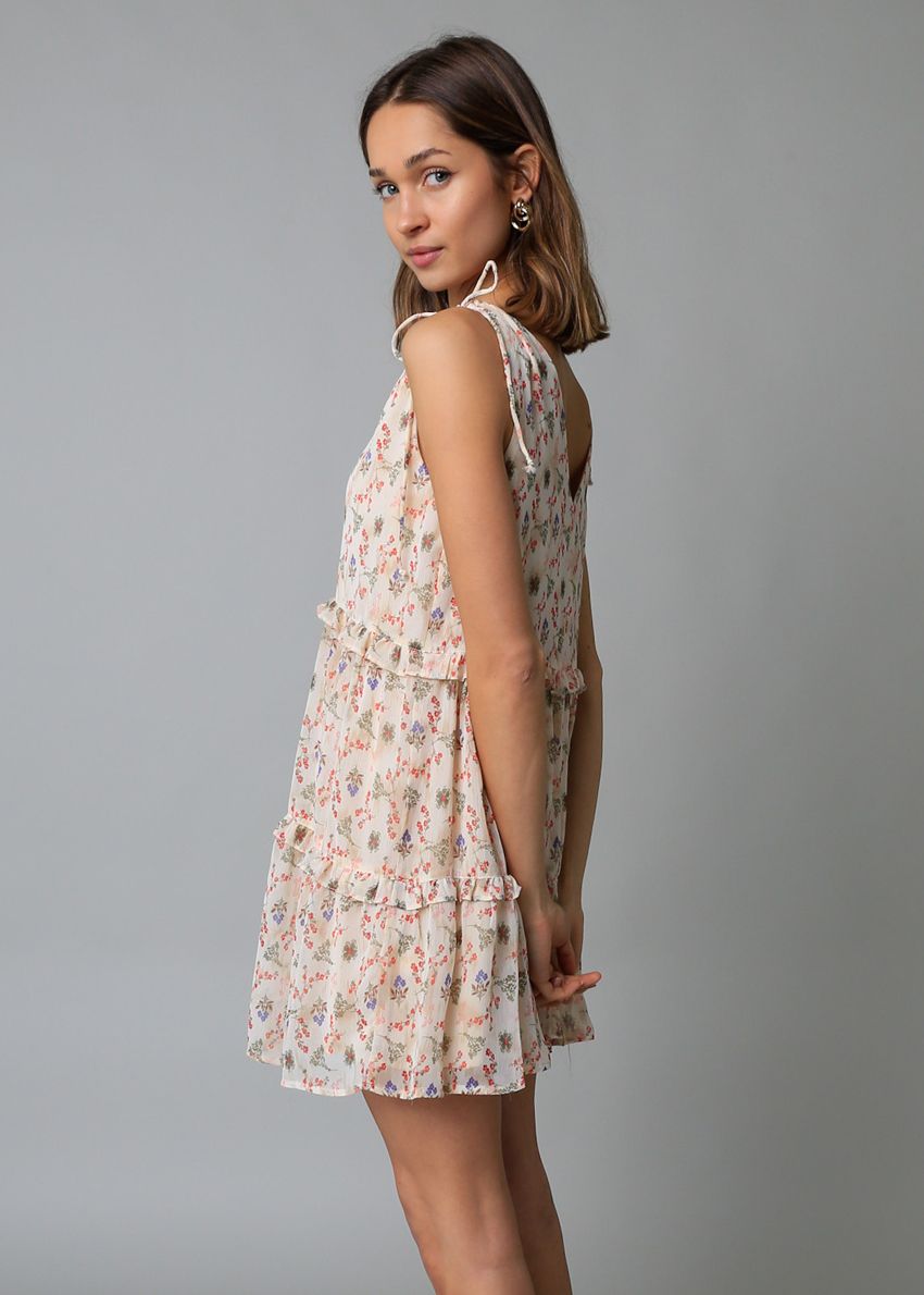 Cream Floral Dress